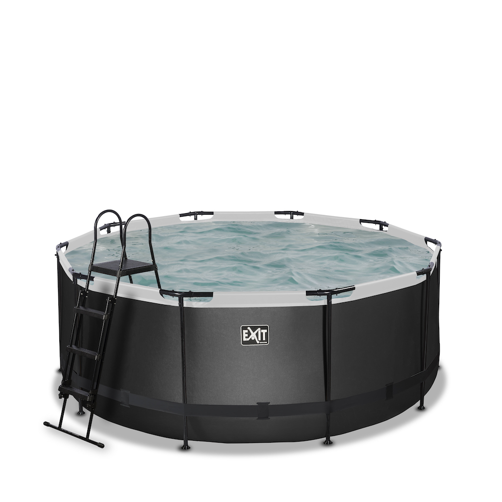 EXIT Black Leather piscine 360x122cm avec pompe filtrante - noir