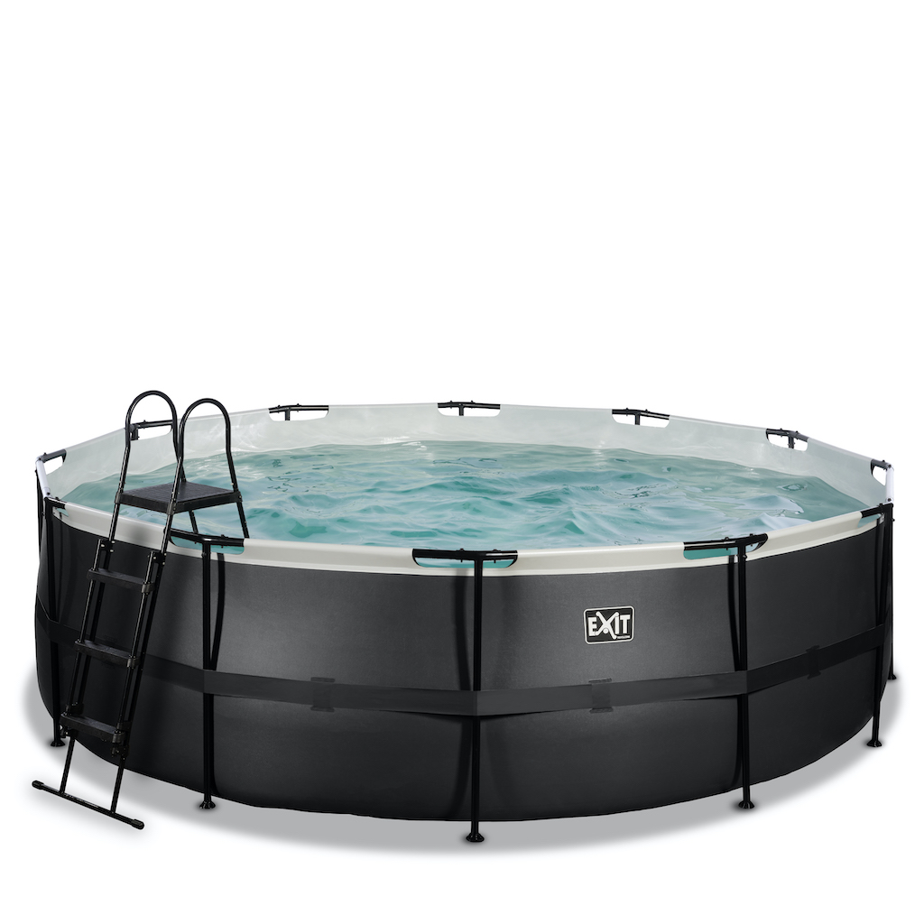 EXIT Black Leather piscine diamètre 450x122cm avec pompe de filtration - noir
