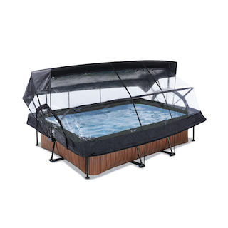 EXIT Piscine bois 220x150x65cm avec couvercle