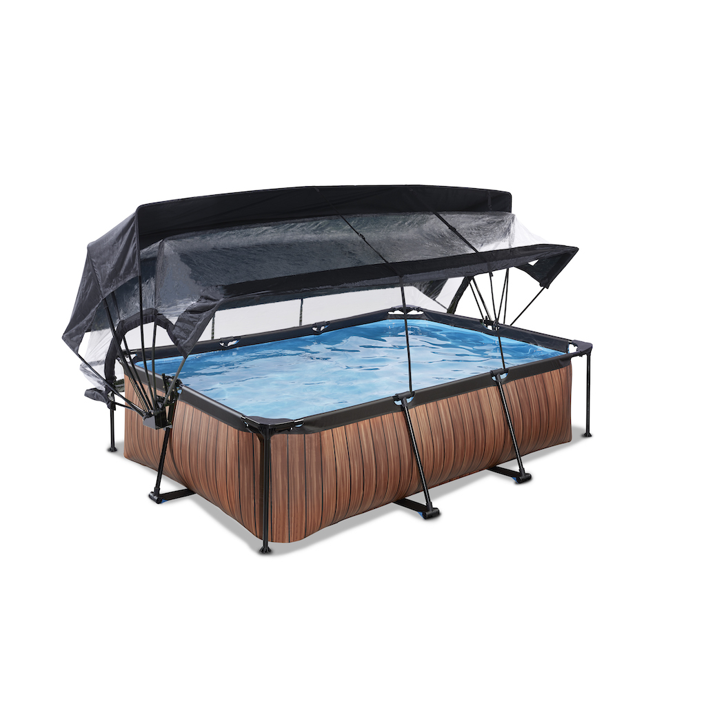 EXIT Piscine bois 220x150x65cm avec couvercle