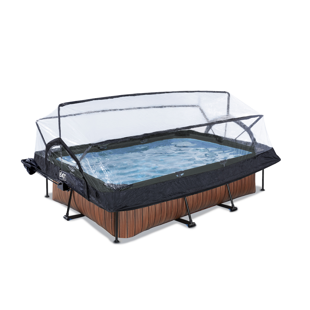 EXIT Piscine bois 220x150x65cm avec couvercle