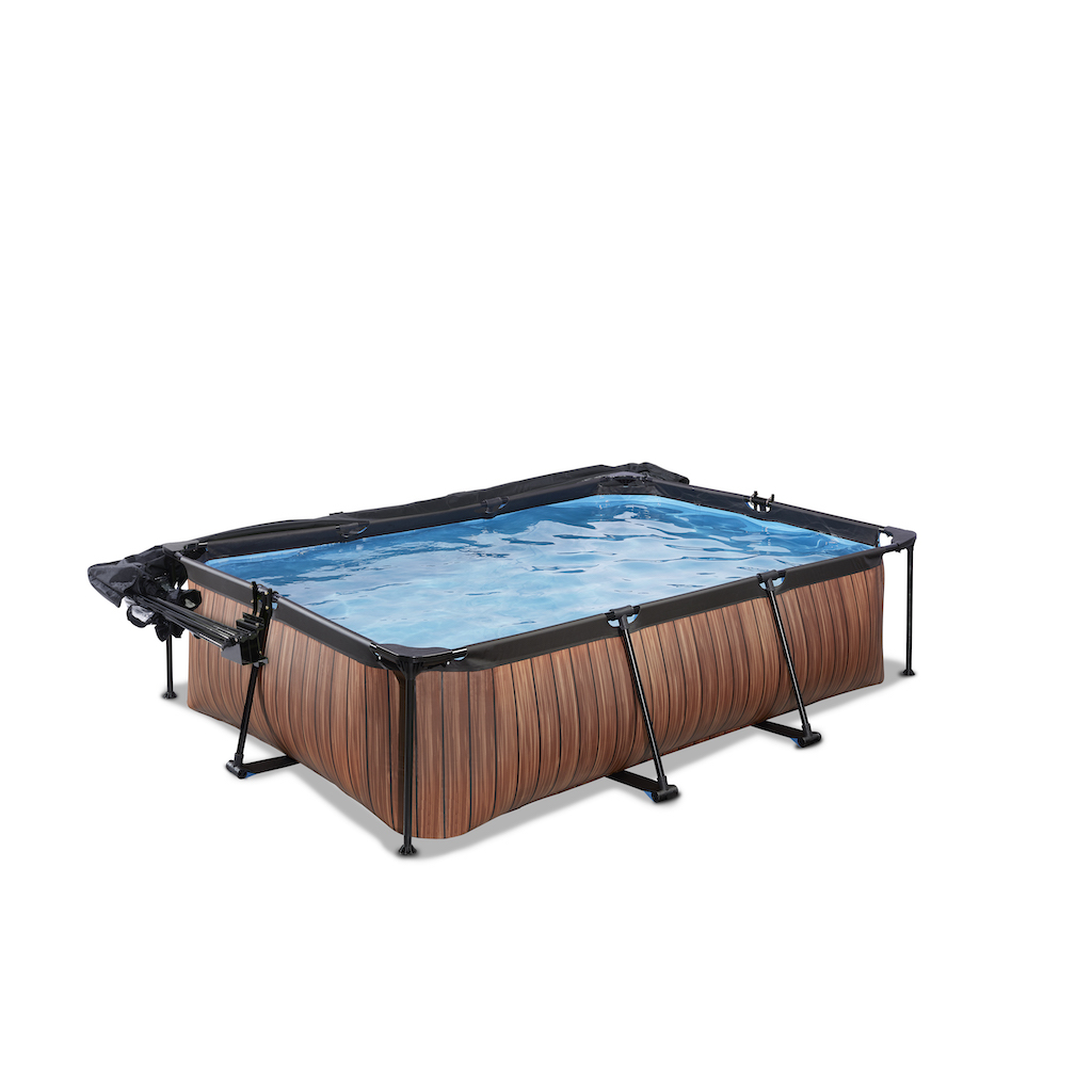 EXIT Piscine bois 220x150x65cm avec couvercle