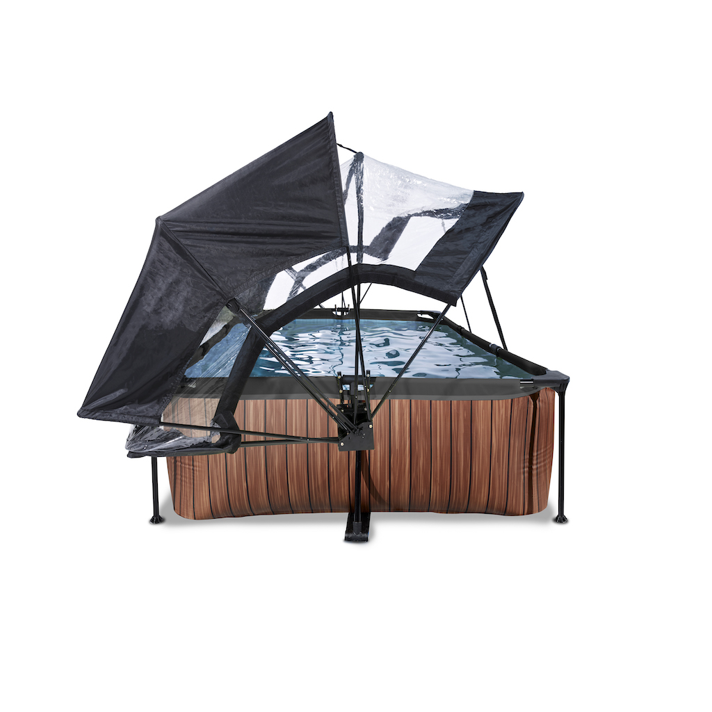 EXIT Piscine bois 220x150x65cm avec couvercle