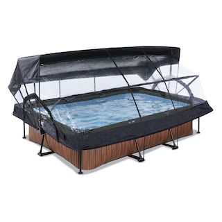 EXIT Piscine bois 300x200x65cm avec couvercle