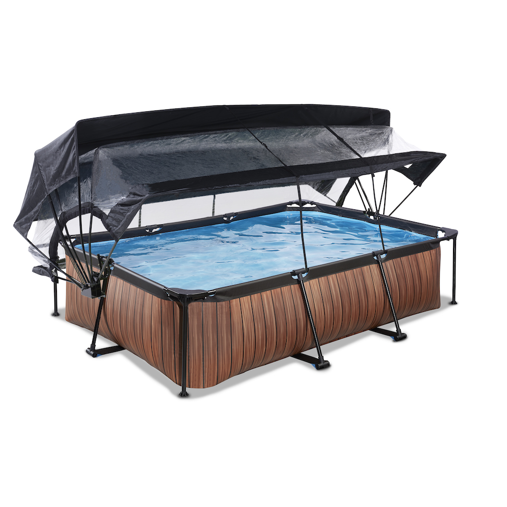 EXIT Piscine bois 300x200x65cm avec couvercle