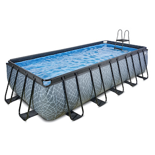 EXIT Stone piscine 540x250x122cm avec pompe &agrave; sable - gris