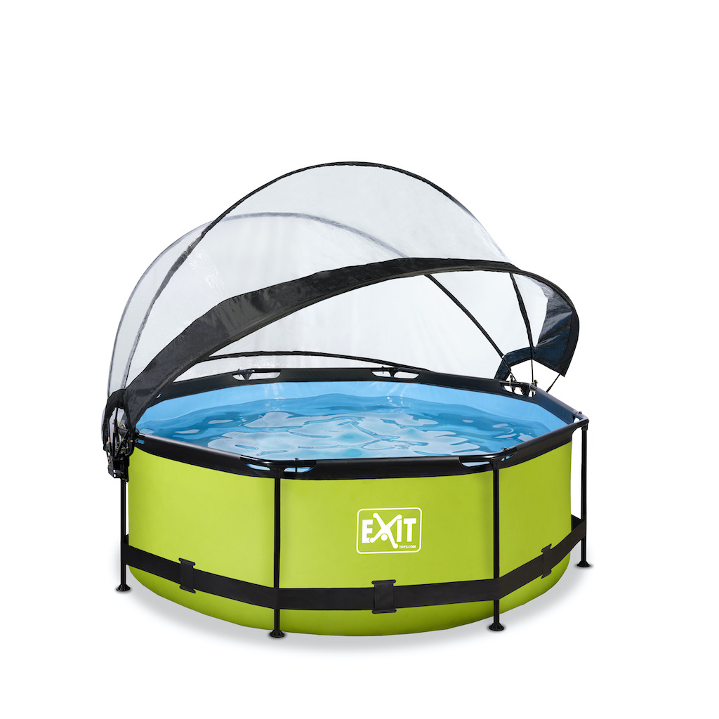 EXIT Lime zwembad diameter 244x76cm met overkapping en filterpomp - groen