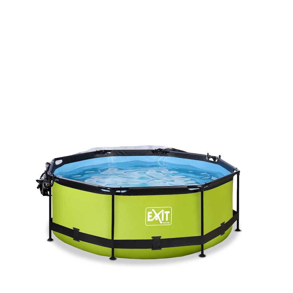 EXIT Lime zwembad ø244x76cm met overkapping en filterpomp - groen
