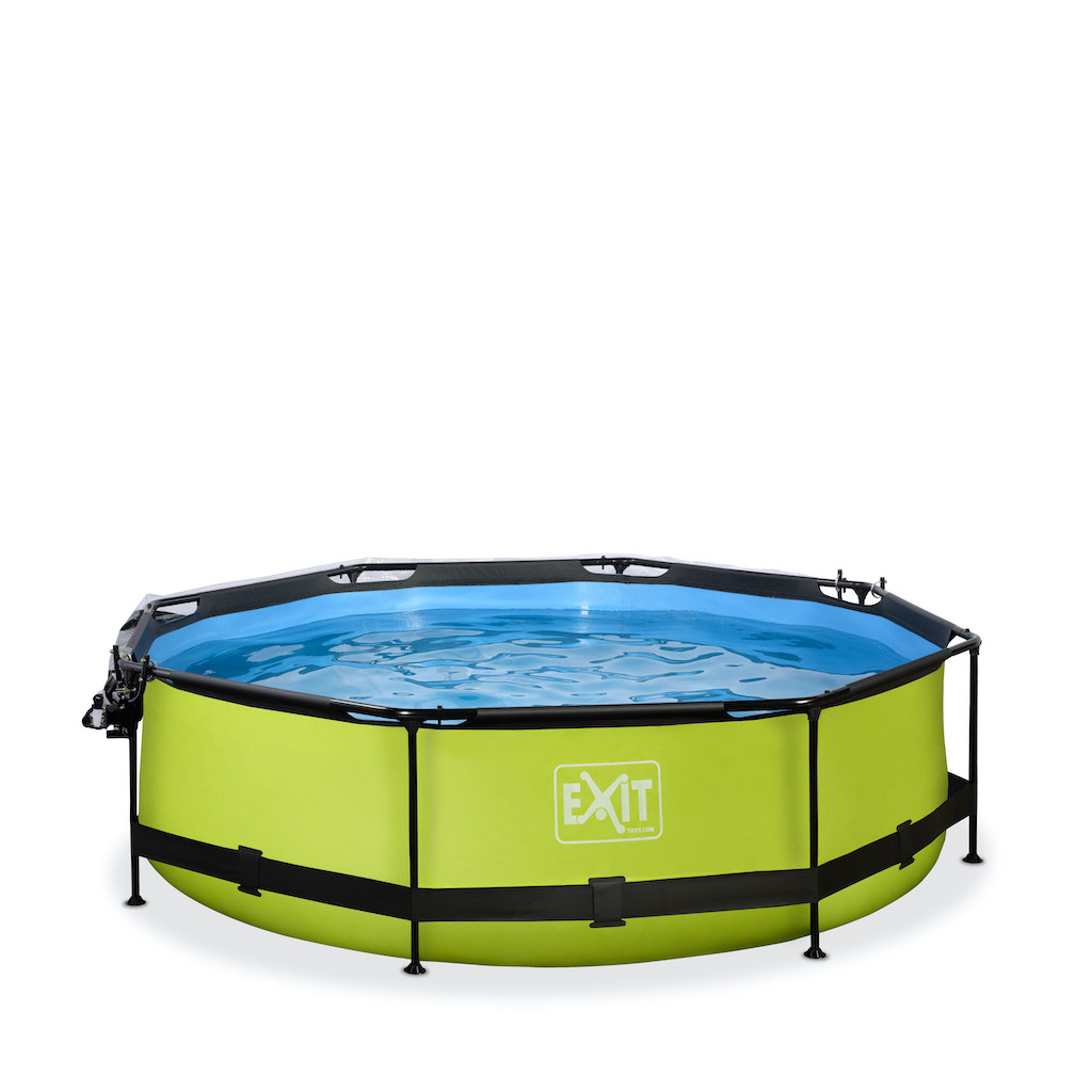EXIT Lime zwembad ø300x76cm met overkapping en filterpomp - groen