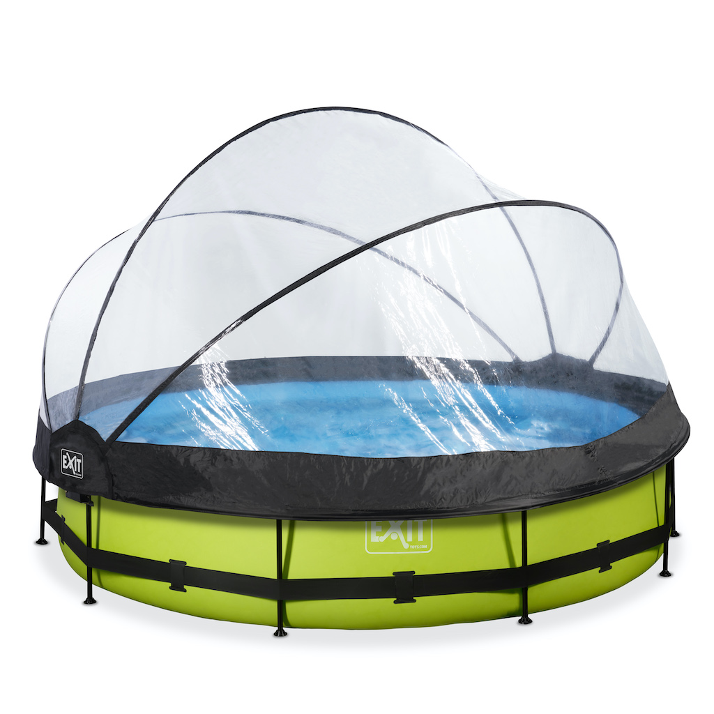 EXIT Lime zwembad &#248;360x76cm met overkapping en filterpomp - groen