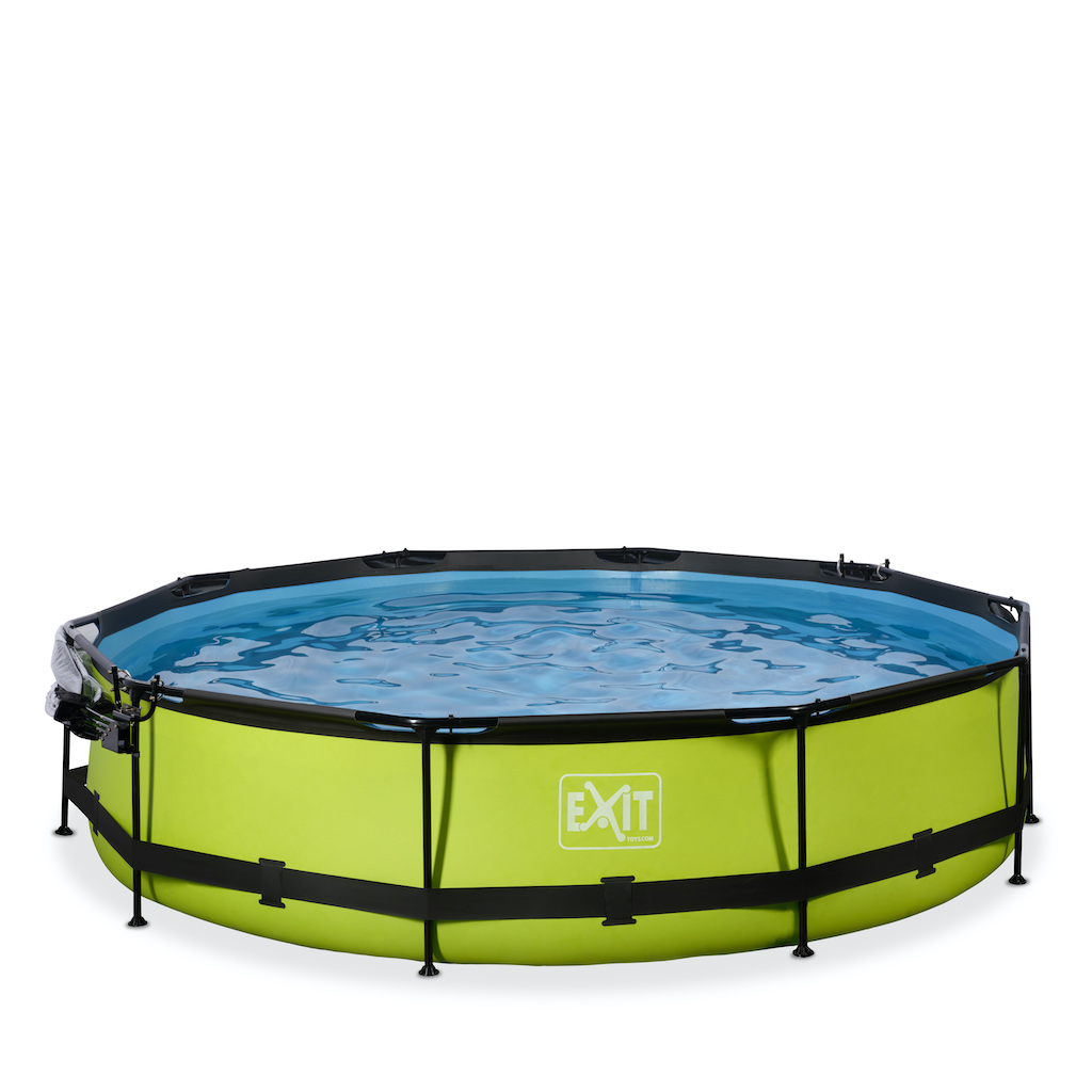 EXIT Lime zwembad Â—cm met overkapping en filterpomp - groen