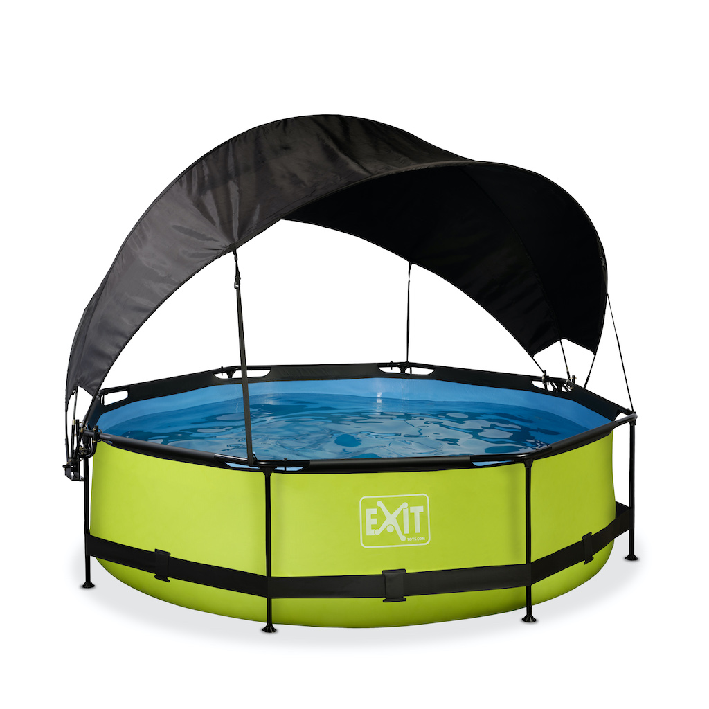 EXIT Lime zwembad ø300x76cm met schaduwdoek en filterpomp - groen