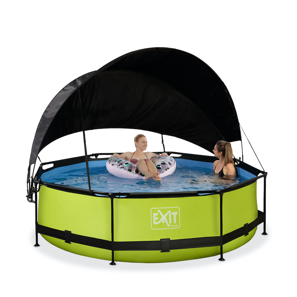 EXIT Lime zwembad diameter 300x76cm met schaduwdoek en filterpomp - groen