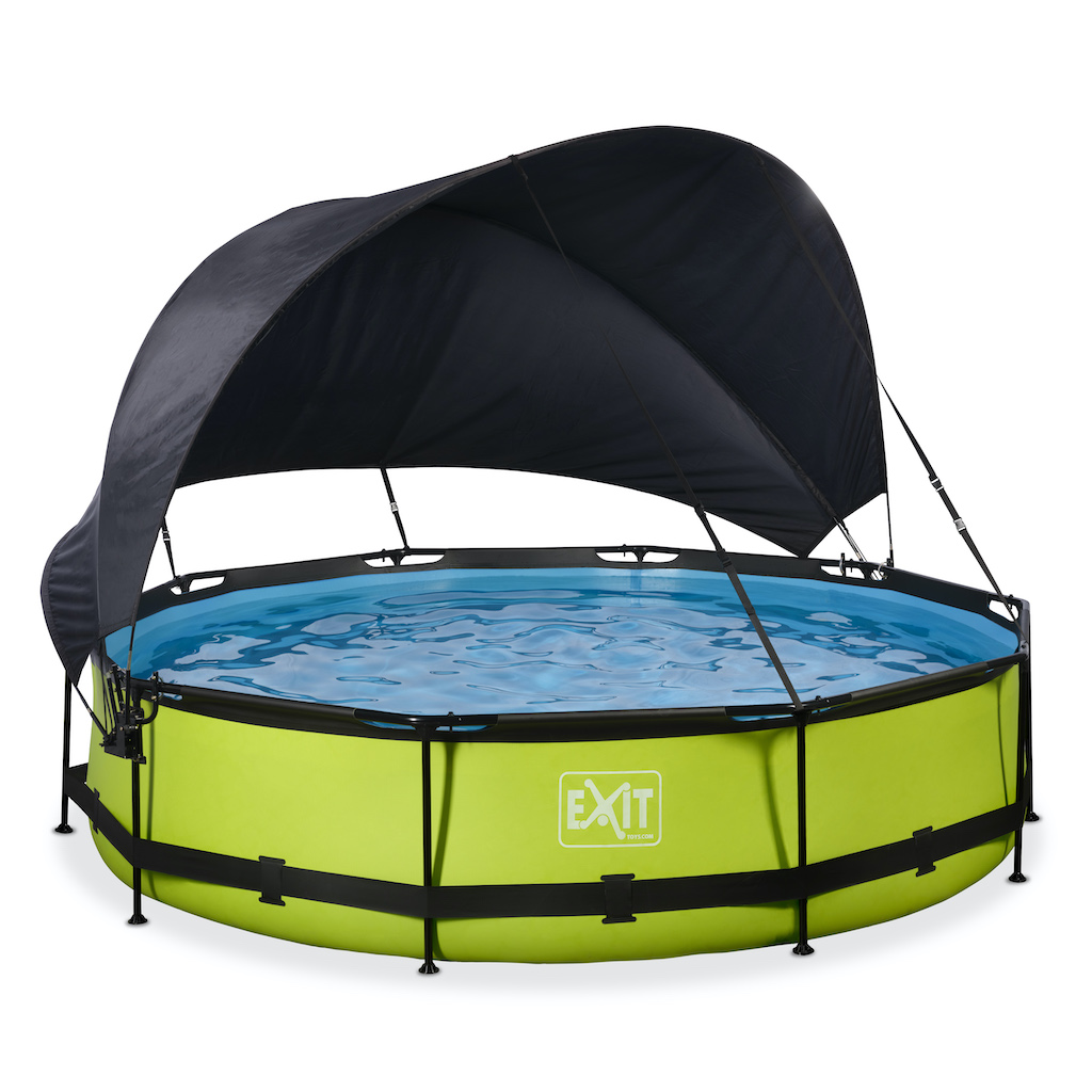 EXIT Lime zwembad &#248;360x76cm met schaduwdoek en filterpomp - groen