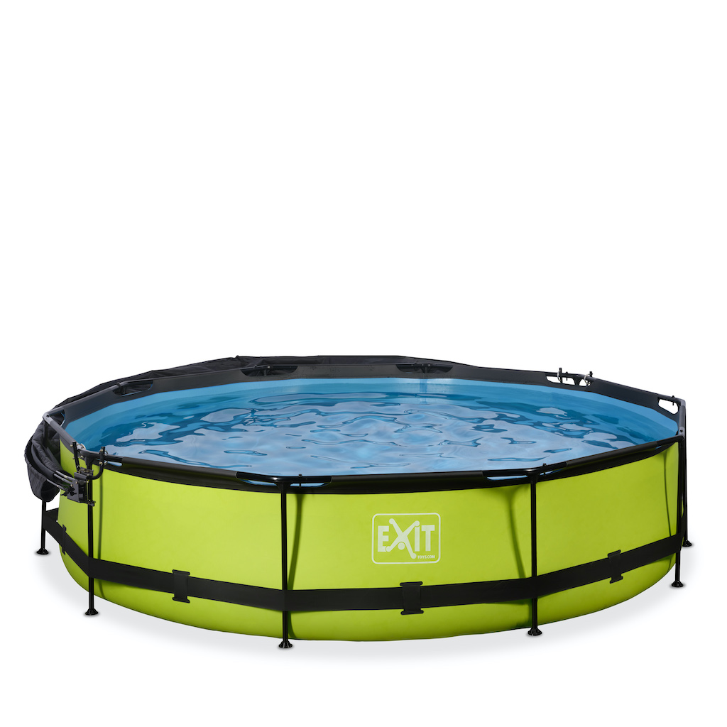 EXIT Lime zwembad diameter 360x76cm met schaduwdoek en filterpomp - groen
