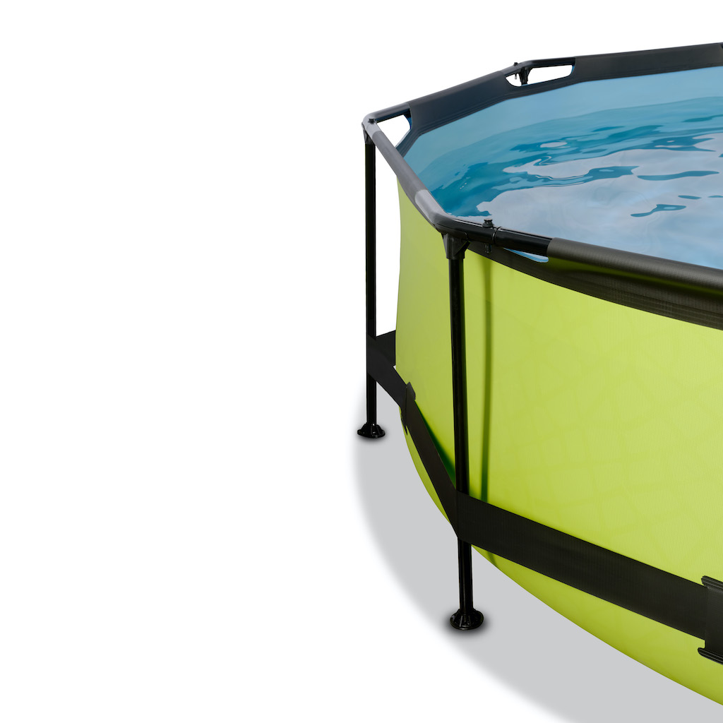 EXIT Piscine &agrave; la chaux ø244x76cm avec auvent