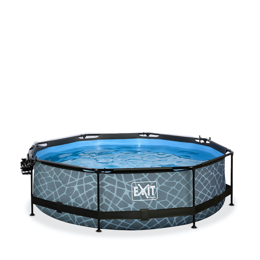 EXIT Stone pool ø300x76cm avec couvercle