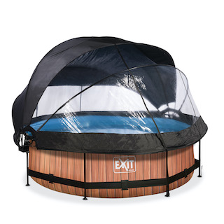 EXIT Piscine bois ø300x76cm avec couvercle