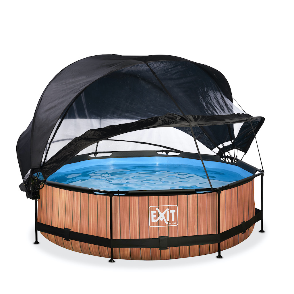 EXIT Piscine bois ø300x76cm avec couvercle