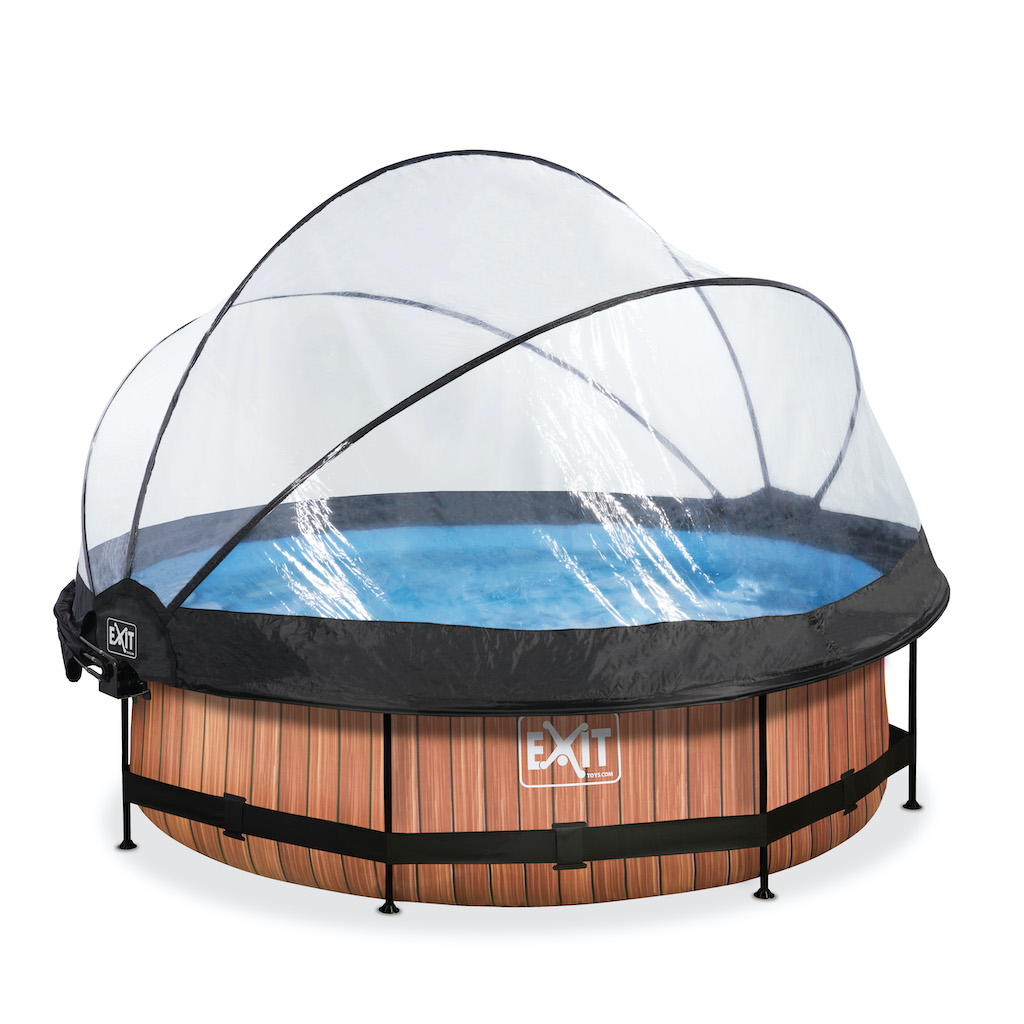 EXIT Piscine bois ø300x76cm avec couvercle
