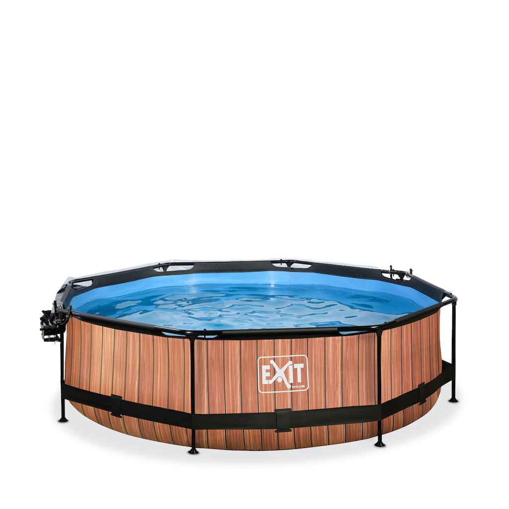 EXIT Piscine bois ø300x76cm avec couvercle