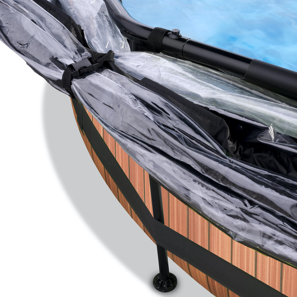 EXIT Piscine bois ø300x76cm avec couvercle