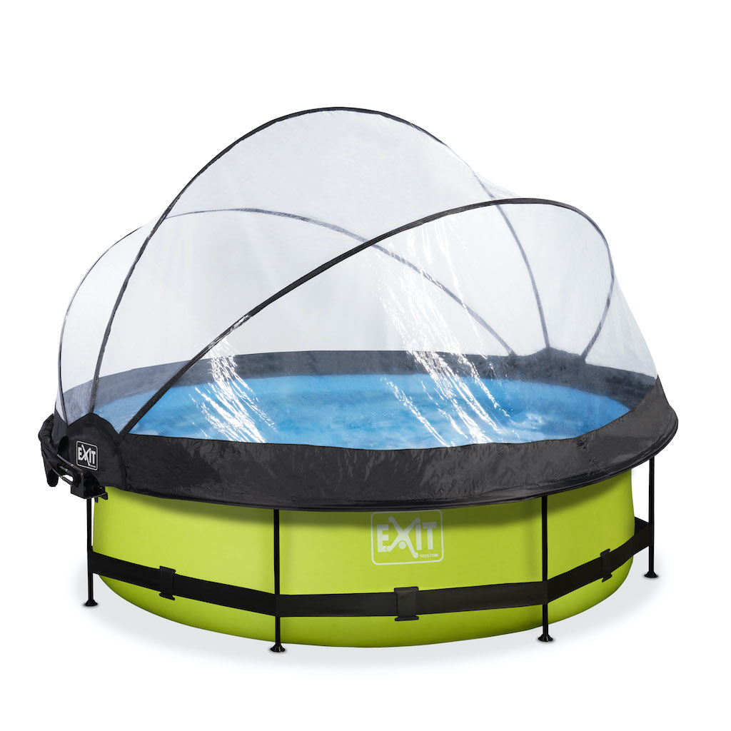 EXIT Lime zwembad ø300x76cm met overkapping, schaduwdoek en filterpomp - groen