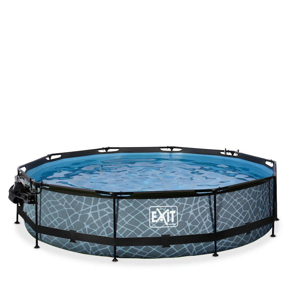 EXIT Stone pool ø360x76cm avec couvercle