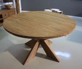 <BIG><B>Table de jardin ronde avec pied croisé (diamétre 150 x 75 cm)</B></BIG>