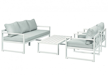 <BIG><B>Ensemble salon textileen blanc buffle</B></BIG>