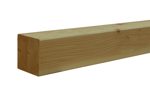 <BIG> <B> Poteau en double rabot&eacute; Douglas, coll&eacute; 14 x 14 x 300 cm, impr&eacute;gn&eacute; de vert. </B> </BIG>