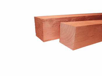 <BIG> <B> Poteau Douglas finement sci&eacute; 10 x 10 x 300 cm, non trait&eacute;. </B> </BIG>