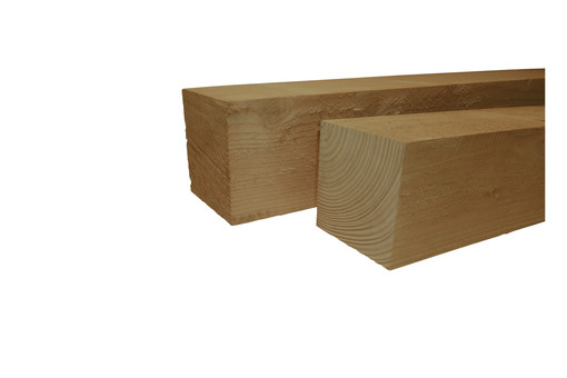 <BIG> <B> Poteau Douglas finement sci&eacute; 15 x 15 x 300 cm, vert impr&eacute;gn&eacute;. </B> </BIG>