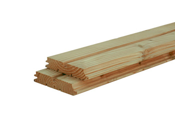 <BIG> <B> Profil losange rabot&eacute; Douglas 2,8 x 14,0 x 300 cm, vert impr&eacute;gn&eacute;. </B> </BIG>