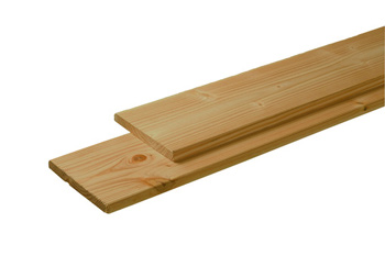 <BIG> <B> Planche de Douglas 1 c&ocirc;t&eacute; rabot&eacute;, 1 c&ocirc;t&eacute; finement sci&eacute; 2,8 x 24,5 x 400 cm, vert impr&eacute;gn&eacute;. </B> </BIG>