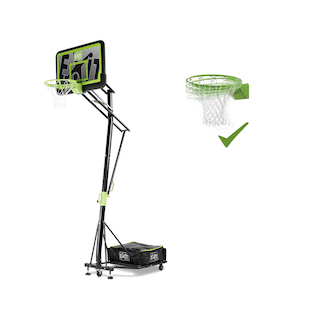 Panneau de basket portable EXIT Galaxy sur roulettes avec anneau dunk - &eacute;dition noire