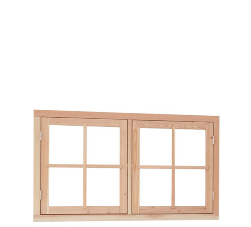 <BIG> <B> Fenêtre à guillotine double 140 x 81 cm, imprégnée de vert. </B> </BIG>