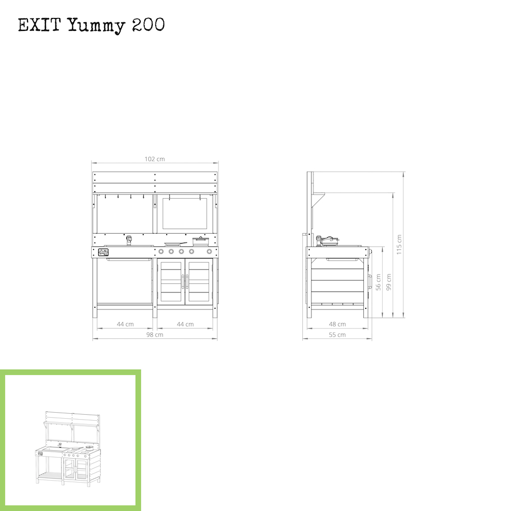 EXIT Yummy 200 Cuisine d'ext&eacute;rieur en bois - Naturel