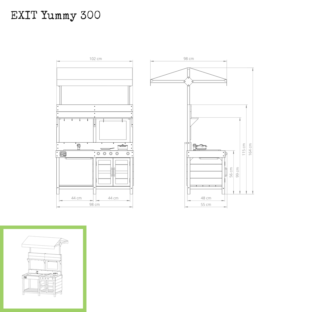 EXIT Yummy 300 Cuisine d'ext&eacute;rieur en bois - Naturel