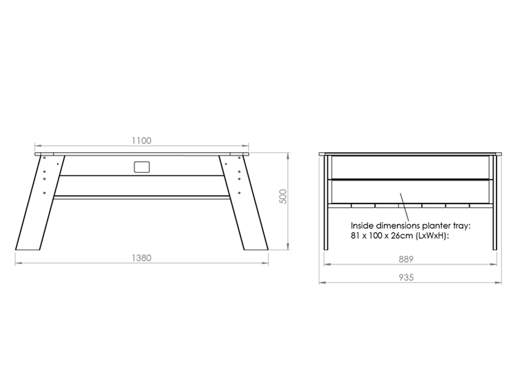 EXIT Aksent XL Deluxe Grow Table
