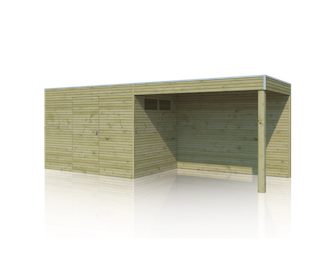 Cabane en bois  avec auvent | BS | 600 x 210 cm