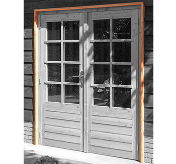 <BIG> <B> Cadre de timbre Douglas universel pour porte simple / double, non trait&eacute;. </B> </BIG>