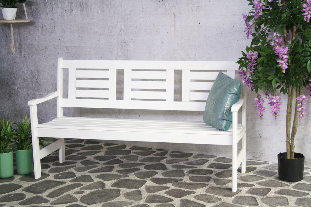 <BIG><B>Canapé de jardin Amelie 155 cm 3 places blanc</B></BIG>