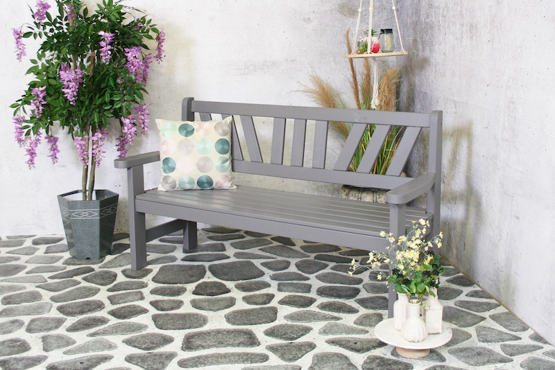 Banc de jardin 3 places Brittany gris FSC 100%