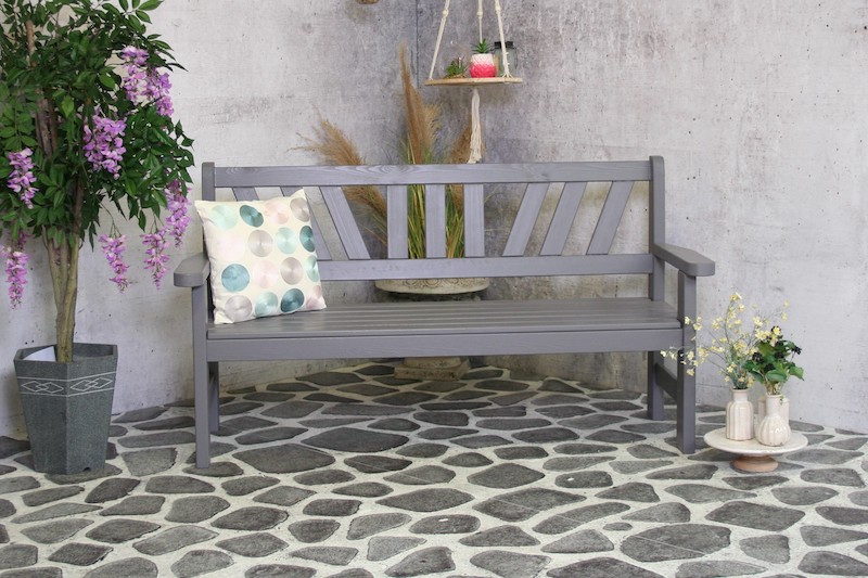 Banc de jardin 3 places Brittany gris FSC 100%
