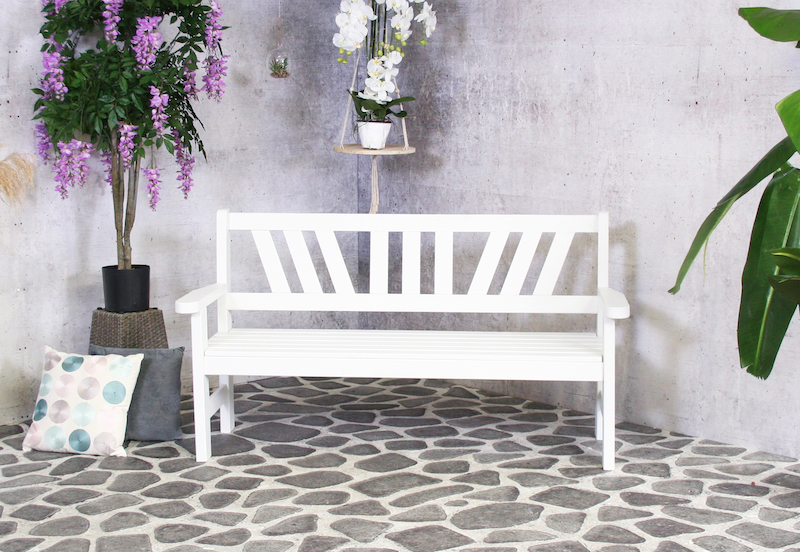 Banc de jardin 3 places Brittany blanc FSC 100%