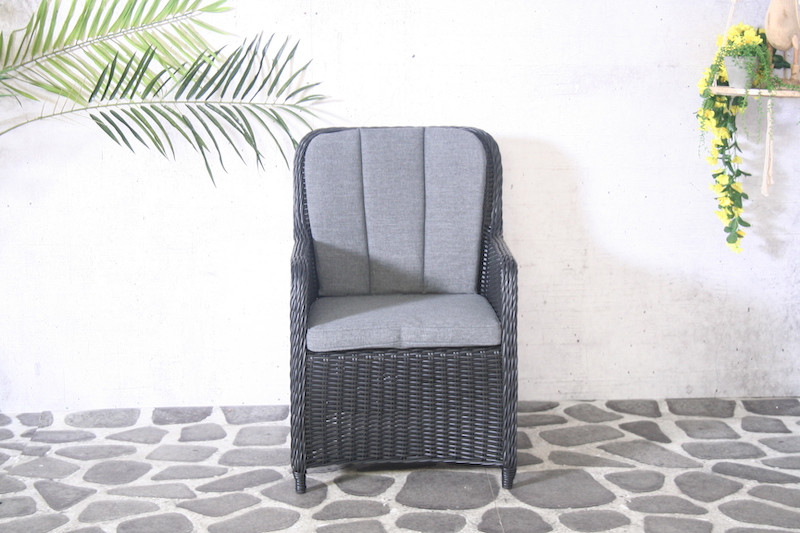 Chaise en osier Como noir