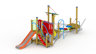 Le joueur de fl&ucirc;te de Hamelin (toboggan en acier inoxydable)