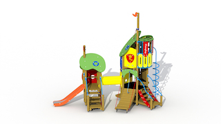The Frog Prince (toboggan et tunnel en acier inoxydable)