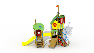 The Frog Prince (toboggan en plastique et tunnel d'exploration)